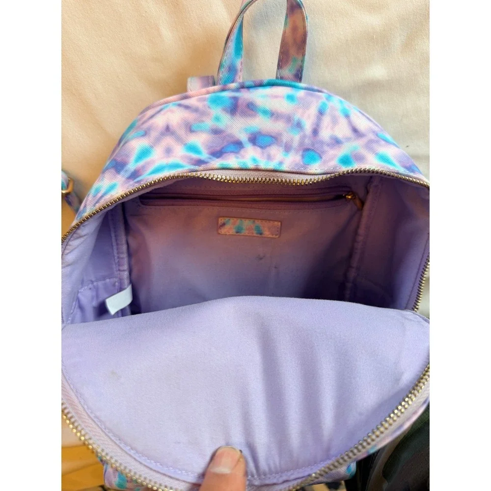 Under One Sky Tie Dye Mini Backpack Cat Ears Purple Blue Zippered Small Bag